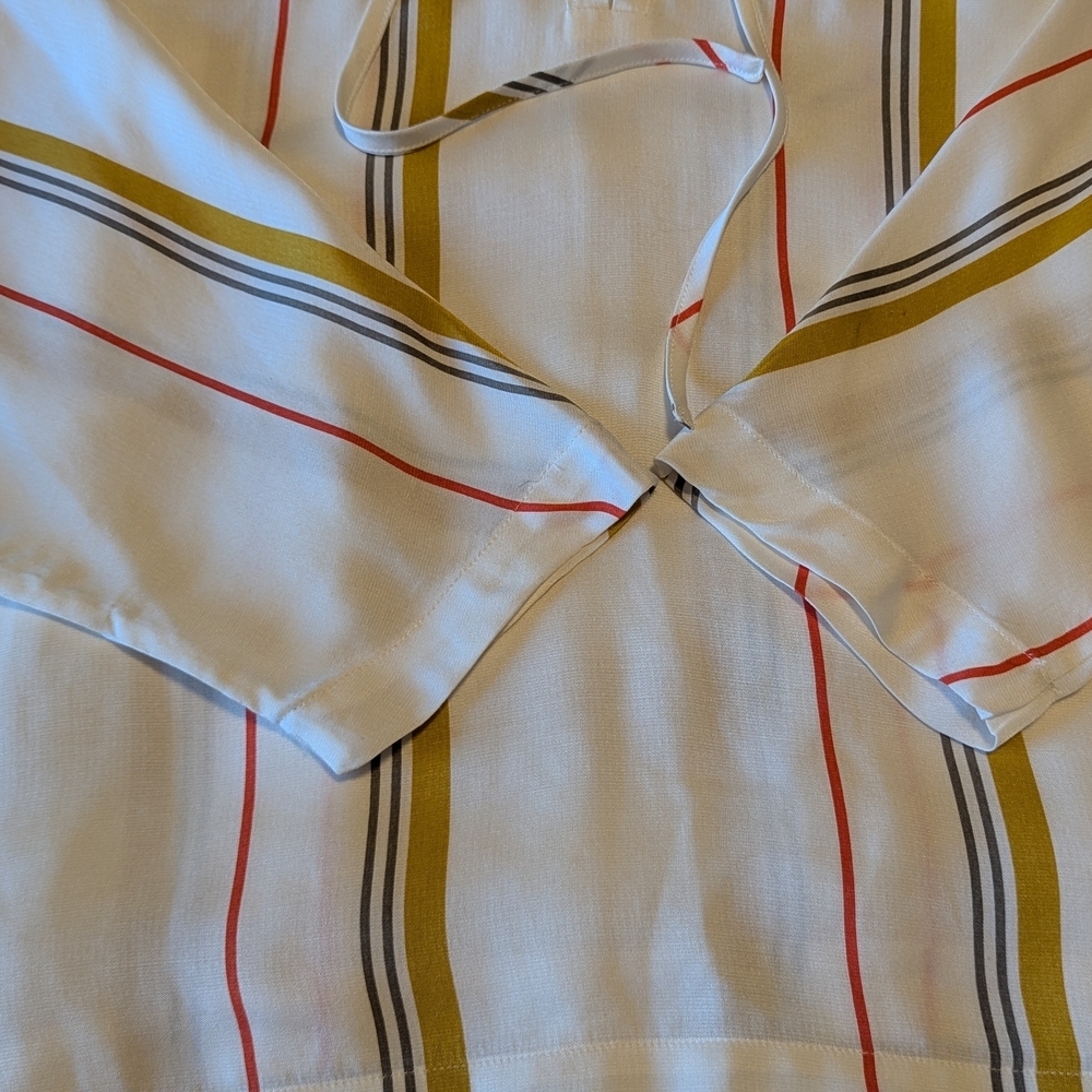 Frame Lace Up Top in the "Saffron Summer Stripe" pattern - Picture 5 of 6